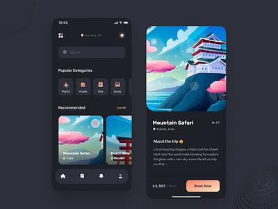 Travel App app app design application ios minimal mobile mobile app mobile app design tour tourism tourism app travel travel agency travel app traveling travelling trip typography uiux vacation