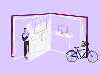 Future of work | Blog cover 2020 2021 trend adobe fresco bike blog cover employee future of work isolation new beginning new page pandemic peakon unknown