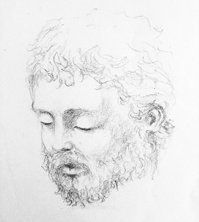 John Baptist illustration pencil drawing sketch