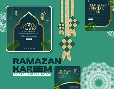 Ramadan Kareem Attractive Social Media Post Collection collection creative design graphic design green happy invitation islamic kareem media post posts ramadan social social media template