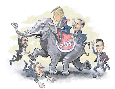 GOP Goons caricature editorial art illustration political