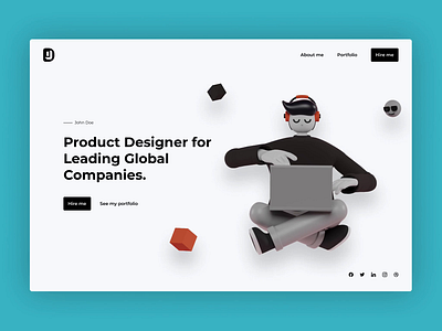 Hero for a Product Designer Website animation figma figmadesign illustration interaction interface prototype ui ui ux design ux