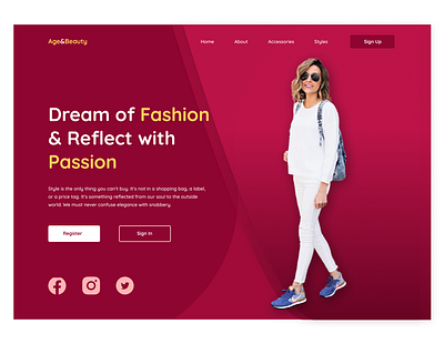 Beauty/Fashion Landing Page app branding design graphic design ui ux web