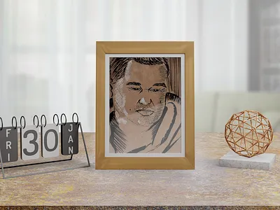 Traditional portrait of a man on kraft paper bnw craft graphics kraft kraft paper man man portrait paper paper craft portrait portrait art portrait illustration portrait painting portraits sketchbook sketching traditional traditional art