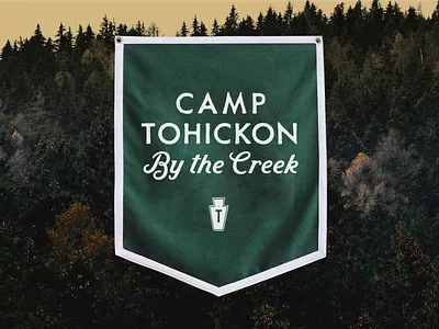 Camp Tohickon branding camping design flag keystone pennsylvania type typography