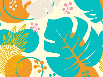 Cream Tropicalism - Seamless Pattern abstract beach design glower holiday monsterra organic pattern art patterns seamless pattern summer tropical vector