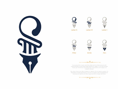 SMI Logo Concept classy education logo logo for sale logotype luxury mature pen pillars smi wisdom