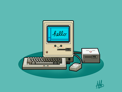 Old Apple Mac Computer affinitydesigner art chibi design digital illustration digitalart illustration logo vector vintage vintage design vintage logo