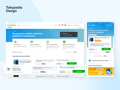 Tokopedia Insurance - Proteksi x InsurLater app desktop insurance insurlater mobile product protection protection proteksi proteksi produk tokopedia tokped toped ui ux web