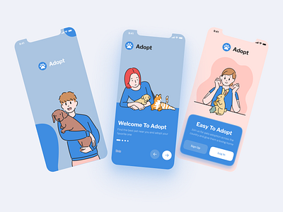 Adopt the best pets - App Mobile Concept adopt animals app app design application appmobile design layout pet ui uidesign ux