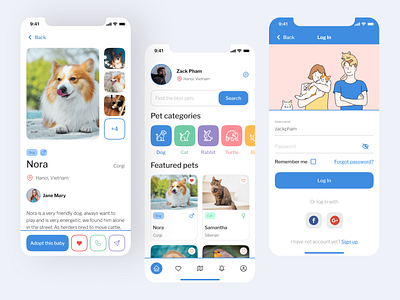 Adopt the best Pet - App mobile design adopt animal app app design application appmobile mobile mobile app mobile ui pet pet care pets uidesign uiux ux uxdesign