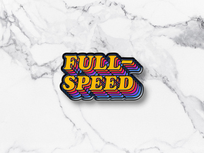 Full Speed Pin 70s 80s badge cooper black derek mohr enamel pin fun gradient grand rapids graphic design italic logo logo design multicolor neon colors pin racing rainbow retro typography