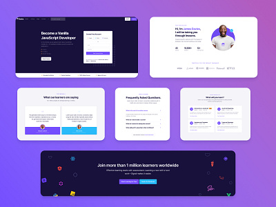 Landing Page Design Template Example Courses courses homepage landing landing page design landingpage layout testimonial ui design ui kit uidesign uikit uiux ux web webdesign