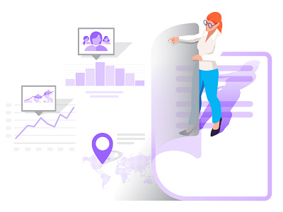 DocSend: Analyzing the Metrics analytics branding data deck docsned emerging technologies graph illustration liliput map metrics tech technology woman