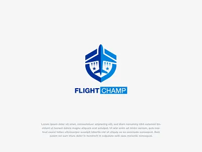Flight Champ Logo Design Concept brand identity branding business logo concept creative logo flight flight booking icon identity illustration lettermark logo logo design logo designer logodesign logotype plane shield symbol vector