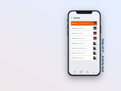 Daily UI 47/100 - Activity feed activity activity feed app dailyui dailyuichallenge design digital feed flat mobile ui ux web website