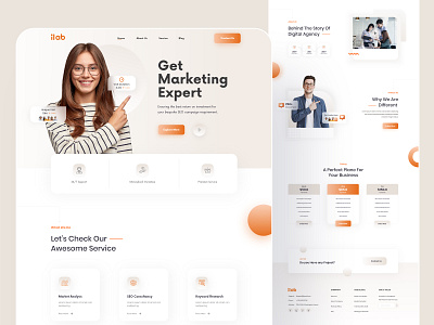 iLab - Digital Marketing Landing Page Deign branding design digital digitalmarketing digitalmarketinglandingpage landing page design minimal modern design socialmediamarketing typography ui webdesign wedesign