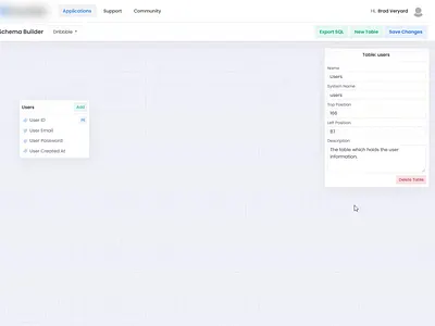 Visual SQL Builder builder database database migration drag mysql postgres relationships sql ui