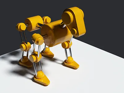 3D ROBOTIC DOG 3d 3d art 3d artist 3d modeling blender demo dog dogmodel model modeling robo robotic yellow