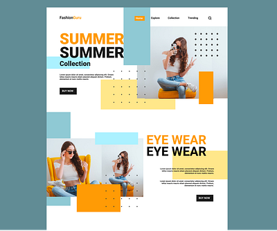 A sample UI for a Fashion Landing Page branding daily challange daily ui daily ui 003 dailyui design fashion landingpage web webdesign webdesigns website