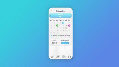 Calendar in Bodybuilding App Design calendar calendar design calendar ui