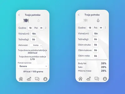 Calorie and Water Calculator calculator calorie uidesign water