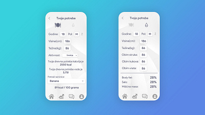 Calorie and Water Calculator calculator calorie uidesign water