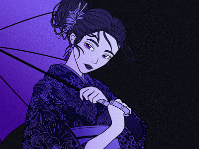 GEISHA MOOD asian asian girl design fantasy fantasyart illustration linesart philosophy poster poster art