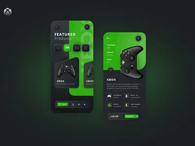 Xbox Series X app concept clean controller design figma flat games gaming playstation ui ux xbox xbox one xboxone xboxseriesx