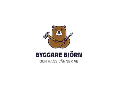 Byggare Bj rn Logo Light bear bear logo branding carpenter construction logo logo logodesign logotype