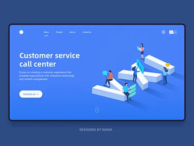 Call center website ai illustration sketch ui