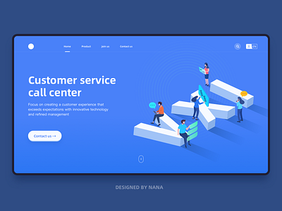 Call center website ai illustration sketch ui