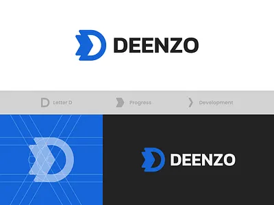 Deenzo - Digital Agency agency arrow brand brand identity branding development digital letter d logo logo designer logo designers logo mark progress