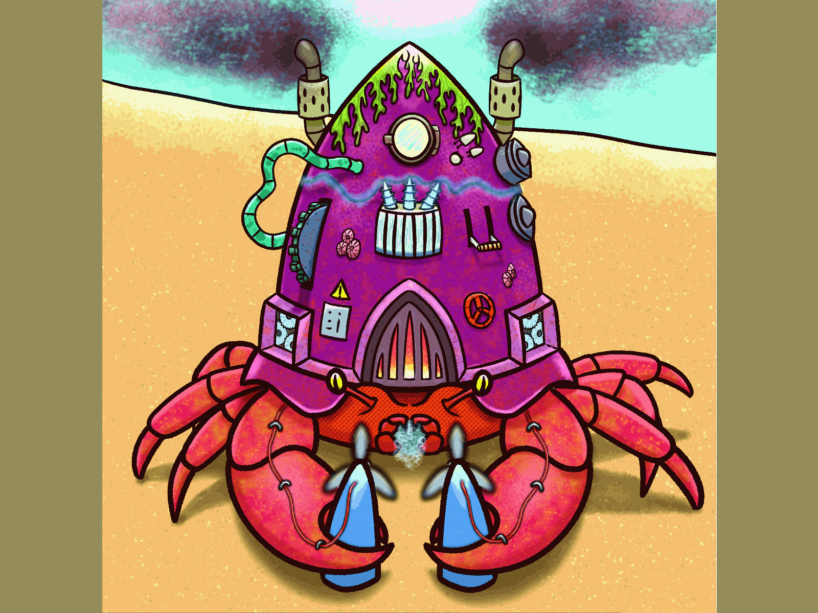 Crabfty animation design gif illustration