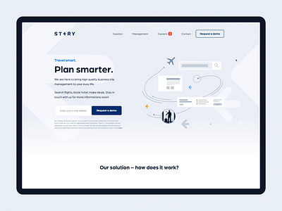 A sleek website for business trip management app airplane app booking business trip clean flight hotel management minimal planning policy report travel trip trip planner web website