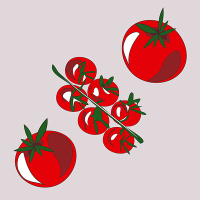 Ripe red tomatoes, cherry tomatoes. Vegetables. branding cherry collection design illustration proper nutrition raw food diet tomatoes vector vegetarianism