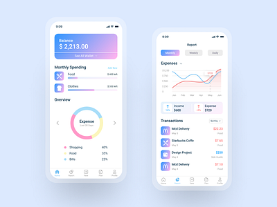 Financial Planner Application app bank banking chart earning finance financial financial app fintech management mobile mobile app mobile ui money statistic transaction ui uiux wallet