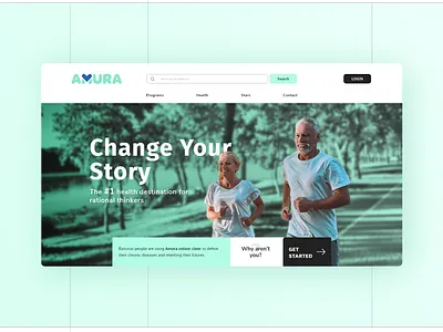 Website redesign - Amura.ai app diet app fitness health healthcare homepage landing page medical minimal nutrition senior care therapy ui ux web design