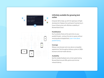 Spot illustration - Parallelization blue browsers browserstack design devices grid illustration mobile sketch testing ui website