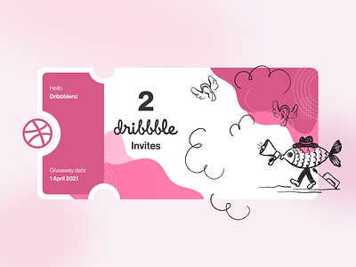 Dribbble invite banner design dribbble dribbble invitation dribbble invite illustration invite invites pink ui ux