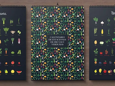 Fruits & Vegetables Seasonal Calendar almanac calendar conscious cooking cooking book editorial design food fruit nature pattern print spring summer textile vegan vegetables vegetarian