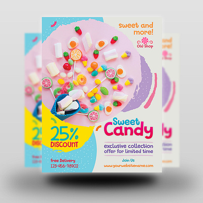 Candy Shop Cake Sweet Ice Cream Flyer Template bonbon cake candy candy flyer candy gram poster candy poster candy poster ideas chocolate coffee cook cupcake dessert drink eat food ice cream icecream kid lollipop macaron