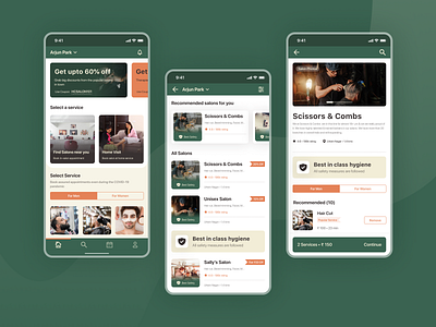 Salon Booking iOS App barber design finder ios app design mobile app design product design salon app service app ui uiux user experience user research userinterface ux wireframe