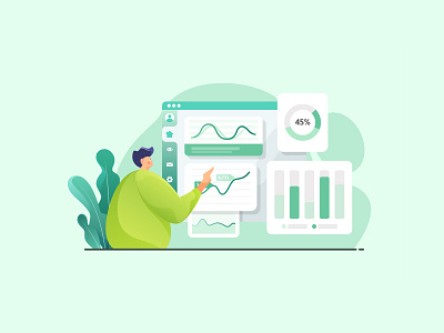 Manage Dashboard app big dashboard dashboard design gradient illustration manage trading vector web working