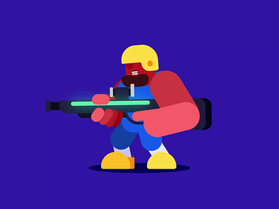 Gunman Animation animated animated gif animation animation 2d animation after effects animator army character animation fire gun loop animation military motion design motiongraphics