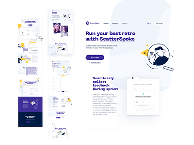 Scatterspoke illustration art landingpage typo typography ui