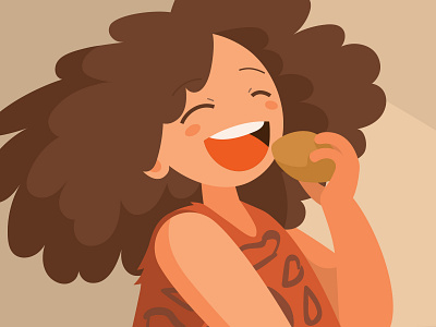 Goods.ru illustration cave caveman character food illustration laugh leopard motion design motiongraphics smile stone age