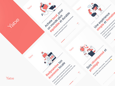 Yabe.co app app design application illustrations luxembourg minimal onboarding splashpage