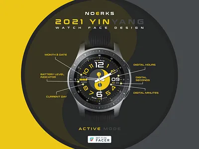 NOERKS - 2021 YinYang Watch Face Design facer galaxywatch3 samsung watch smartwatch face design watch face