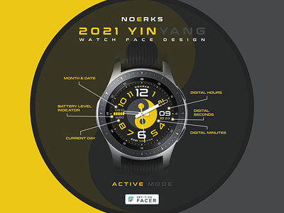 NOERKS - 2021 YinYang Watch Face Design facer galaxywatch3 samsung watch smartwatch face design watch face
